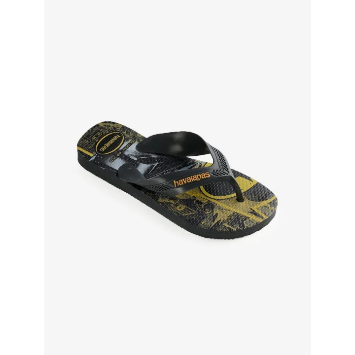 Havaianas — Tongs Kids Max Heróis enfant — Batman — Gris graphite / Noir / Jaune — vue 2