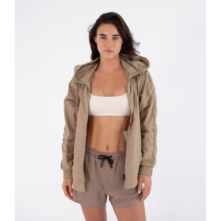Women’s Bondi Spray Hooded Jacket — Taupe