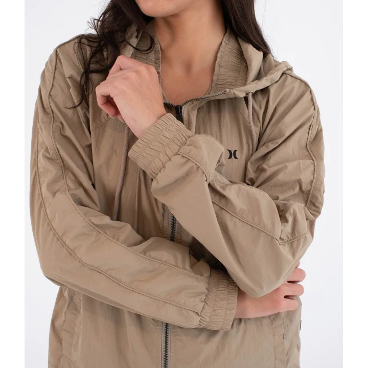 Women’s Bondi Spray Hooded Jacket — Taupe