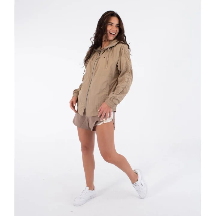 Women’s Bondi Spray Hooded Jacket — Taupe