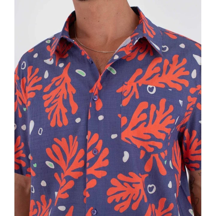 Chemise Printing Press Coral homme — manches courtes — Destroyer