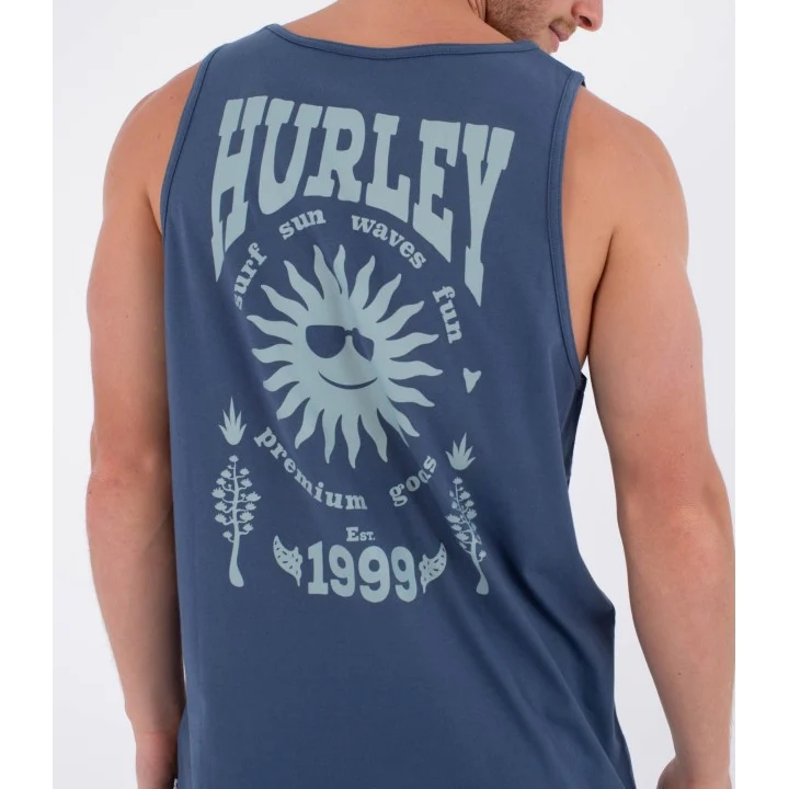 Men’s Printing Press Fomo Tank Top — Gris / bleu sarcelle