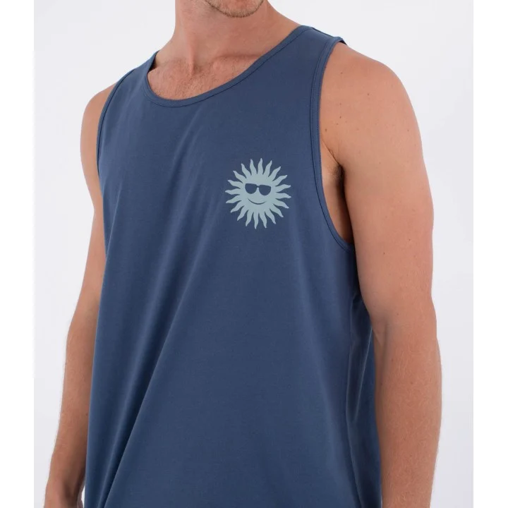 Men’s Printing Press Fomo Tank Top — Gris / bleu sarcelle