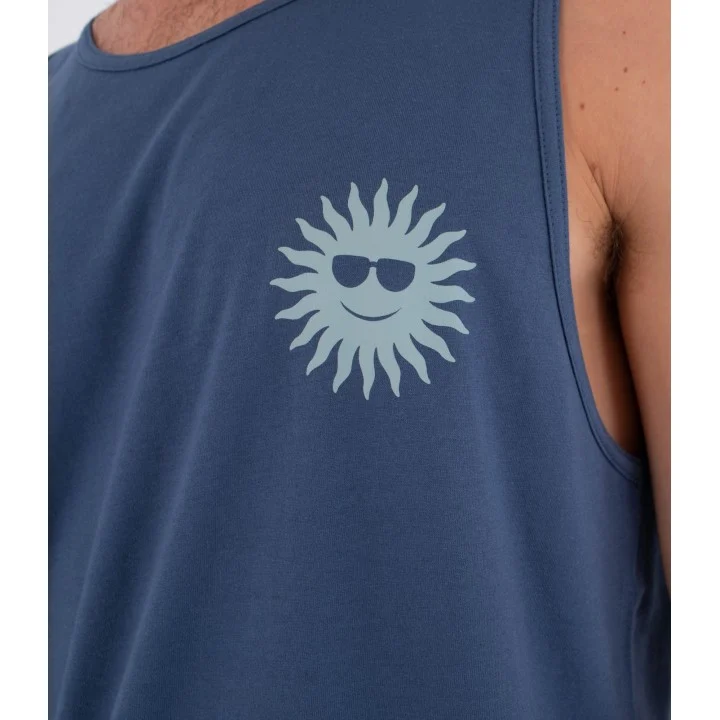 Men’s Printing Press Fomo Tank Top — Gris / bleu sarcelle