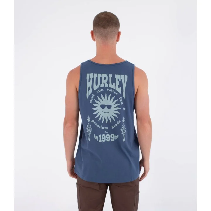 Men’s Printing Press Fomo Tank Top — Gris / bleu sarcelle
