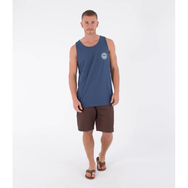 Men’s Printing Press Fomo Tank Top — Gris / bleu sarcelle