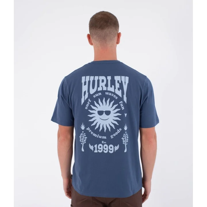 Men’s Printing Press Fomo T-shirt — Gris / bleu sarcelle