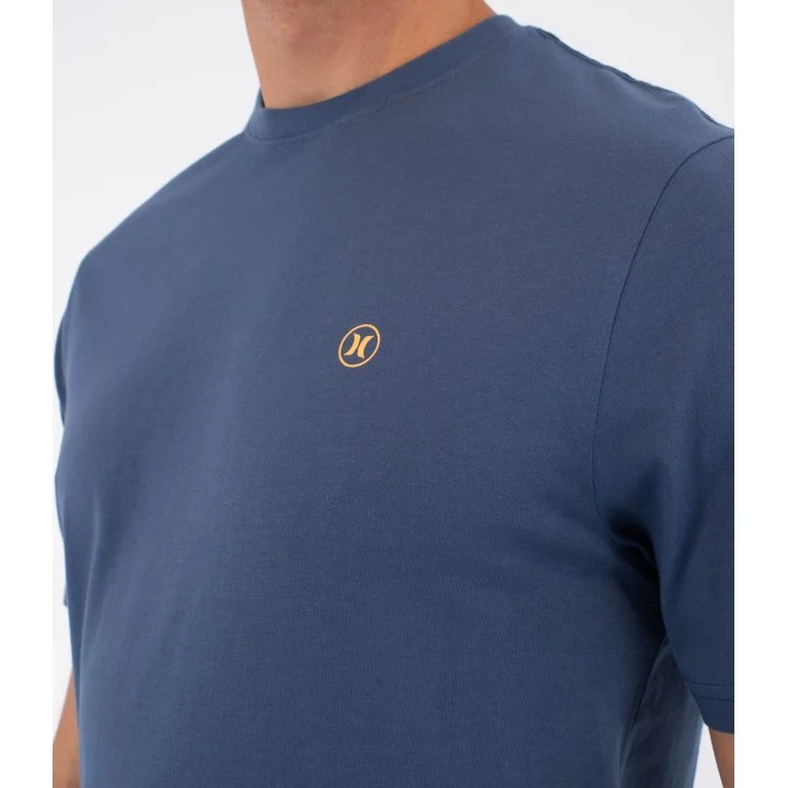 Men’s Printing Press Icon Circle T-shirt — Gris / bleu sarcelle