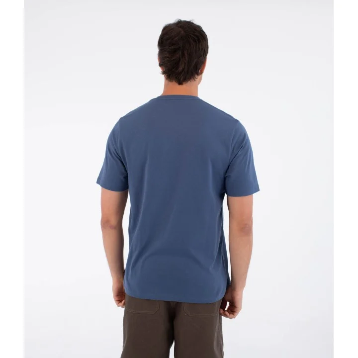 Men’s Printing Press Icon Circle T-shirt — Gris / bleu sarcelle