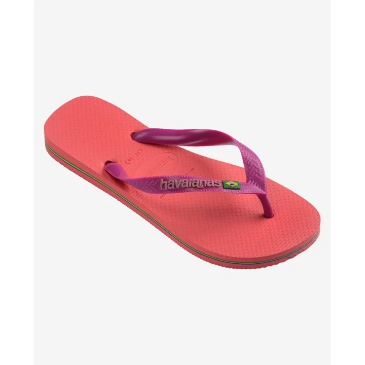 Tongs Brasil Logo — Corail / Rose