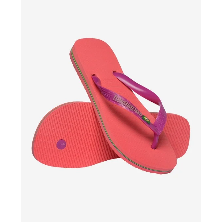 Tongs Brasil Logo — Corail / Rose