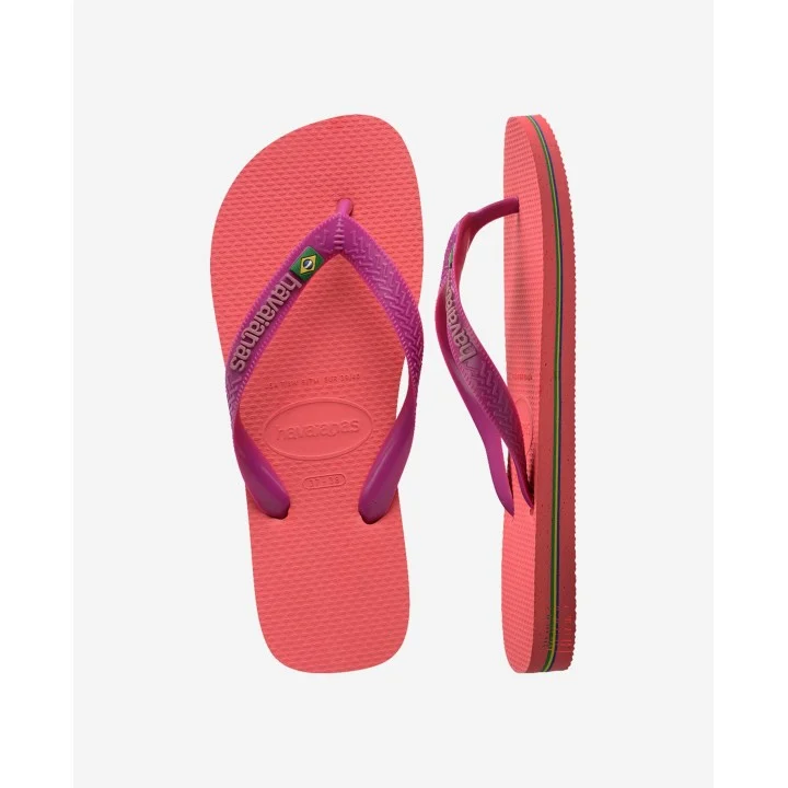 Tongs Brasil Logo — Corail / Rose