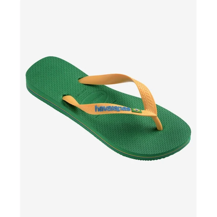 Tongs Brasil Logo — Vert / Jaune