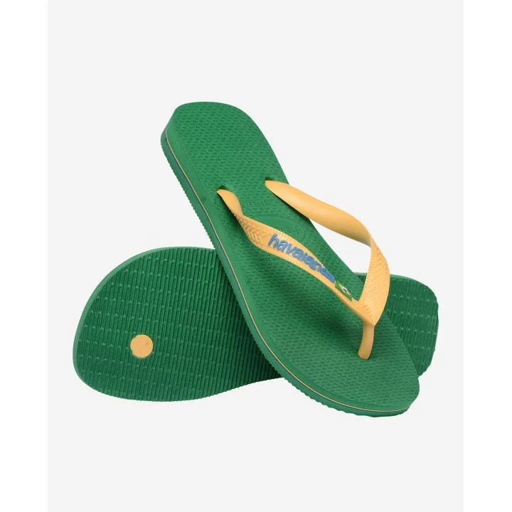 Tongs Brasil Logo — Vert / Jaune