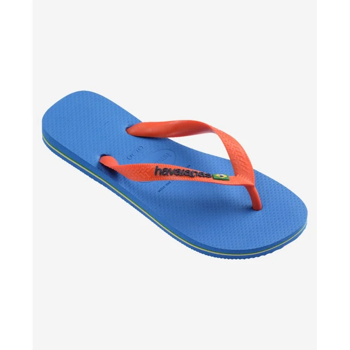 Tongs Brasil Logo — Bleu / Orange