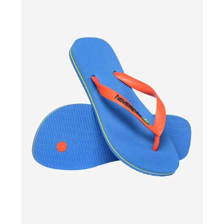 Tongs Brasil Logo — Bleu / Orange