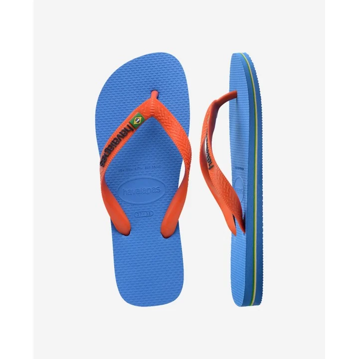 Tongs Brasil Logo — Bleu / Orange