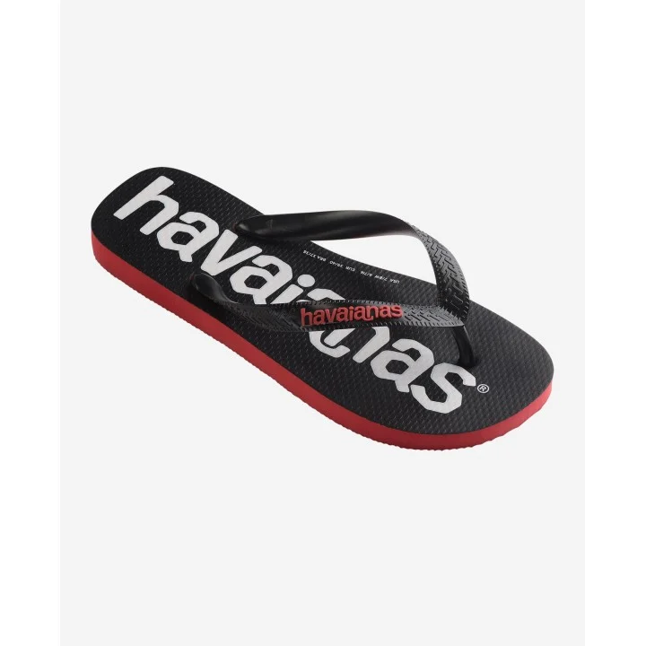 Tongs Top Logomania 2 — Rouge rubis / Noir
