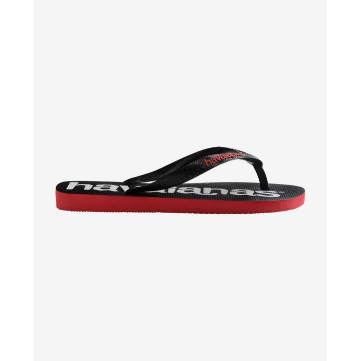 Tongs Top Logomania 2 — Rouge rubis / Noir