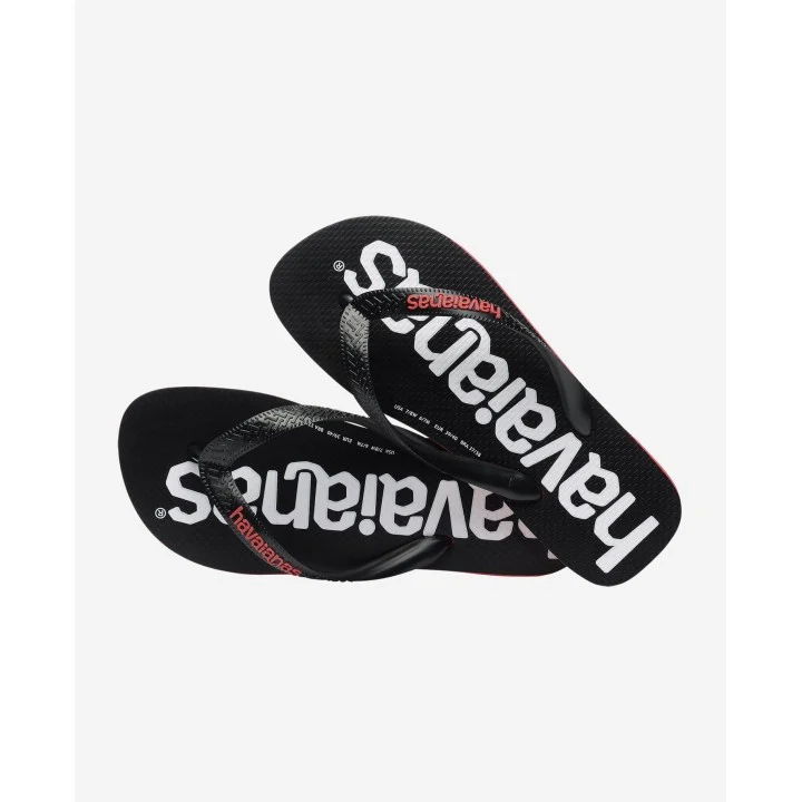 Tongs Top Logomania 2 — Rouge rubis / Noir