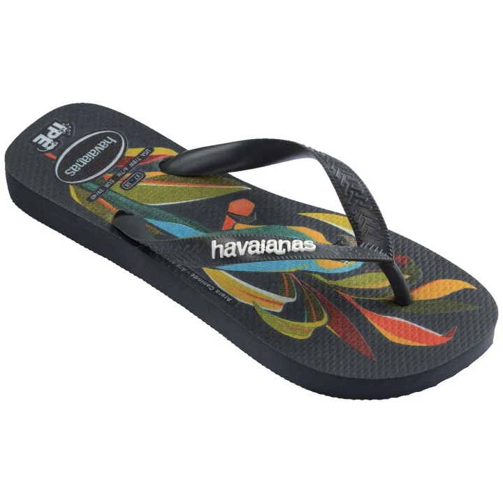 Ipê Flip-flops — Graphite / motif perroquets