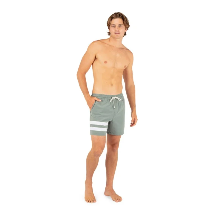 Men’s Phantom Eco Block Party Volley 17″ Boardshorts — Great White