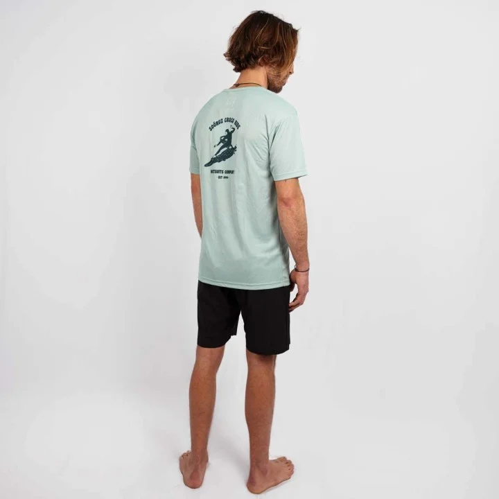 T-shirt de surf Polycroco homme — manches courtes — Bleu