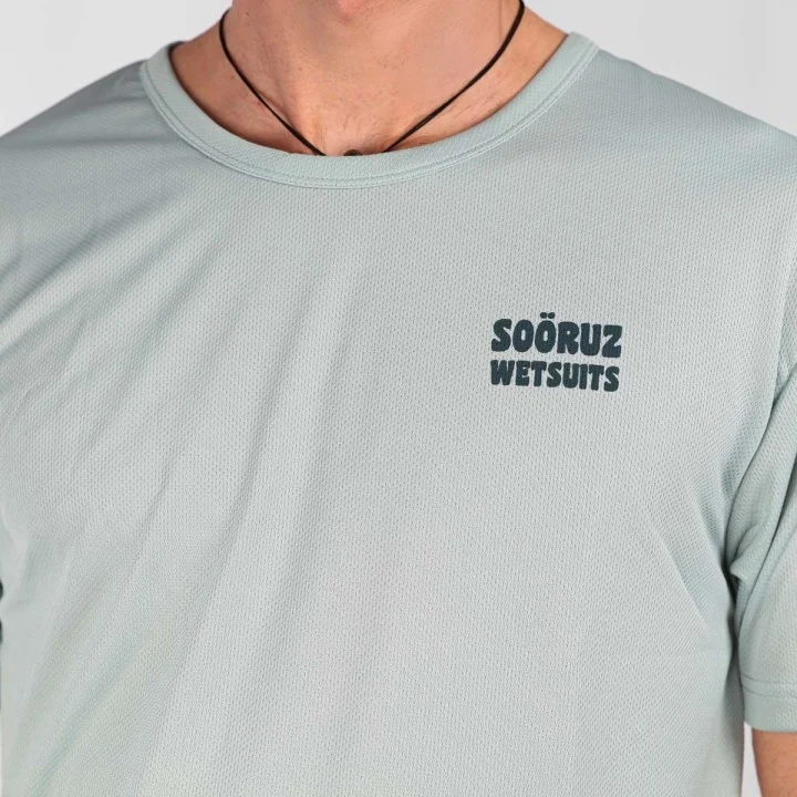 T-shirt de surf Polycroco homme — manches courtes — Bleu