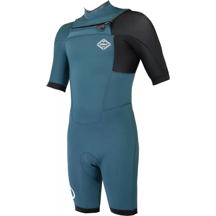 Shorty Fighter 2/2 mm homme — zip avant — Bleu