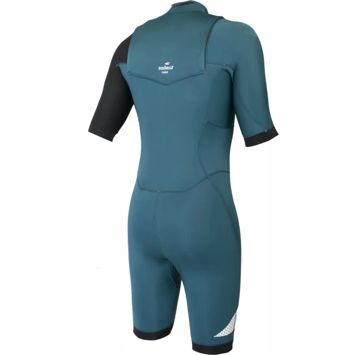 Shorty Fighter 2/2 mm homme — zip avant — Bleu